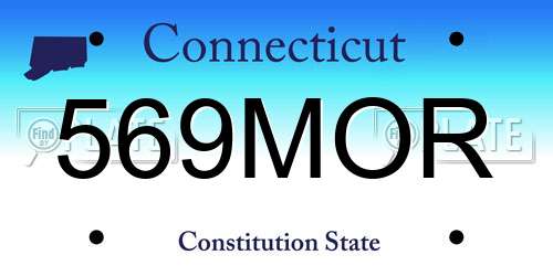 569MOR Connecticut License Plate