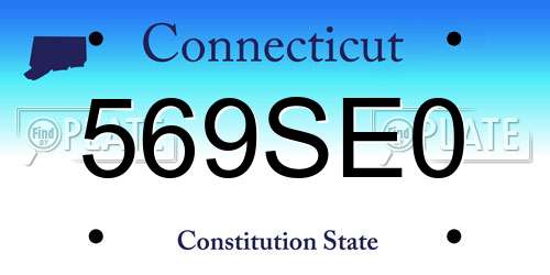 569SE0 Connecticut License Plate