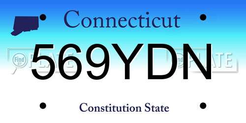 569YDN Connecticut License Plate