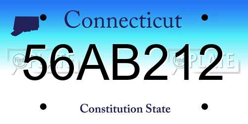 56AB212 Connecticut License Plate