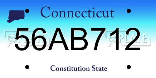 56AB712 Connecticut License Plate