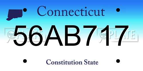 56AB717 Connecticut License Plate