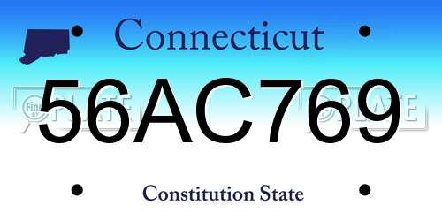 56AC769 Connecticut License Plate
