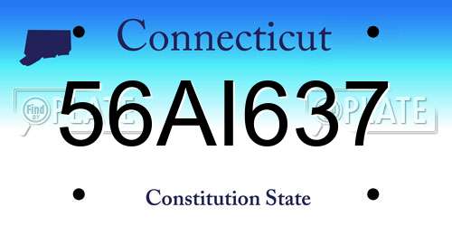 56AI637 Connecticut License Plate