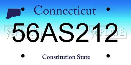 56AS212 Connecticut License Plate