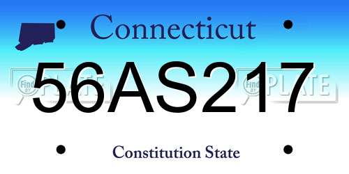 56AS217 Connecticut License Plate
