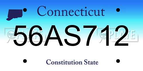 56AS712 Connecticut License Plate