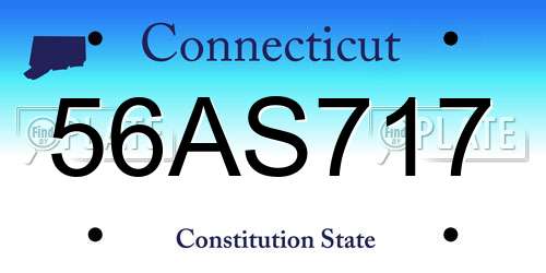 56AS717 Connecticut License Plate