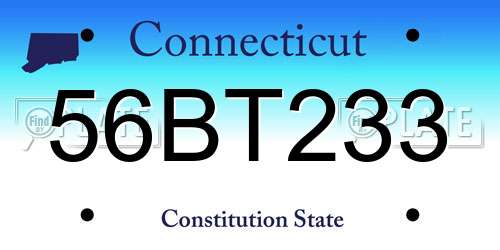 56BT233 Connecticut License Plate