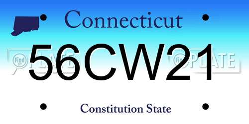 56CW21 Connecticut License Plate