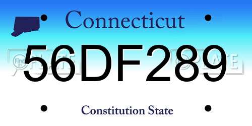 56DF289 Connecticut License Plate