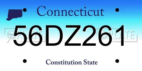 56DZ261 Connecticut License Plate