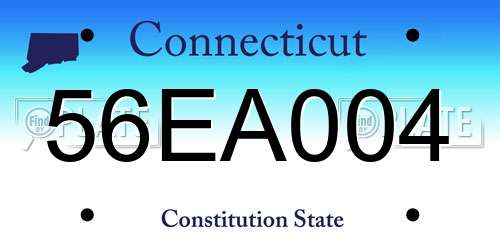 56EA004 Connecticut License Plate