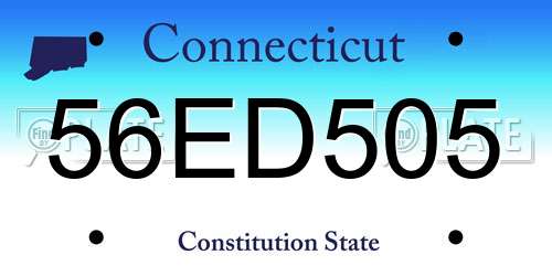 56ED505 Connecticut License Plate