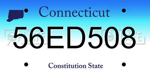 56ED508 Connecticut License Plate