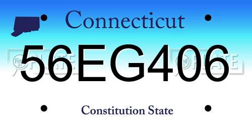 56EG406 Connecticut License Plate
