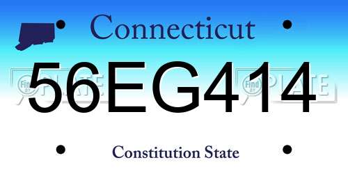 56EG414 Connecticut License Plate