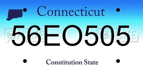 56EO505 Connecticut License Plate