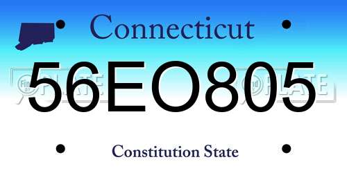 56EO805 Connecticut License Plate