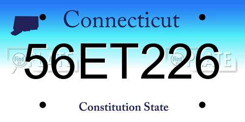 56ET226 Connecticut License Plate