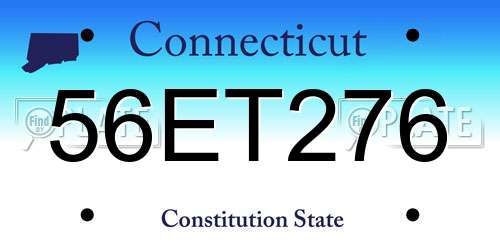 56ET276 Connecticut License Plate