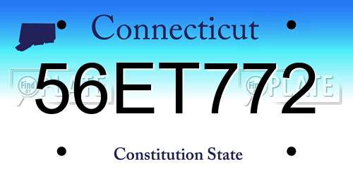 56ET772 Connecticut License Plate