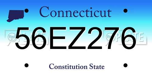 56EZ276 Connecticut License Plate
