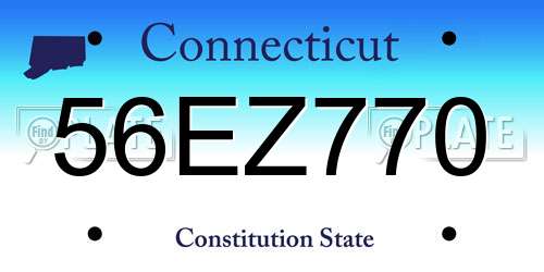 56EZ770 Connecticut License Plate