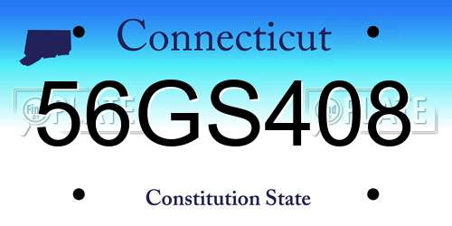 56GS408 Connecticut License Plate