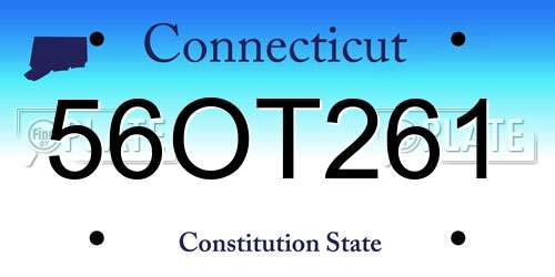 56OT261 Connecticut License Plate