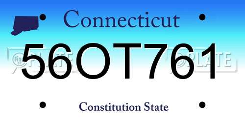 56OT761 Connecticut License Plate