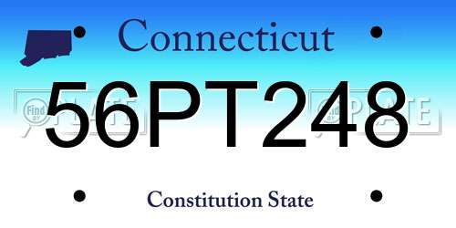 56PT248 Connecticut License Plate