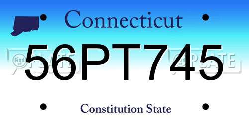56PT745 Connecticut License Plate