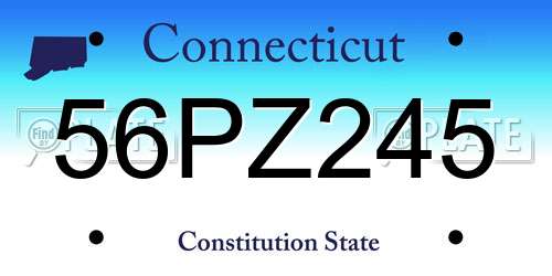 56PZ245 Connecticut License Plate