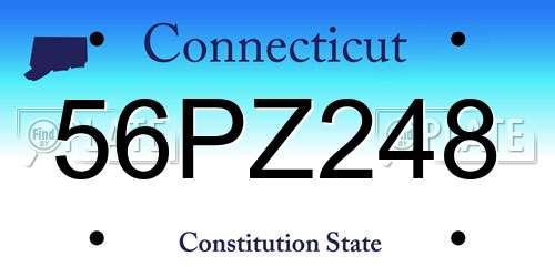 56PZ248 Connecticut License Plate