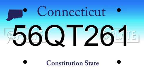56QT261 Connecticut License Plate
