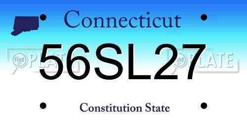 56SL27 Connecticut License Plate