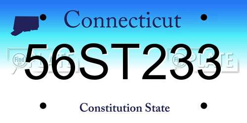 56ST233 Connecticut License Plate