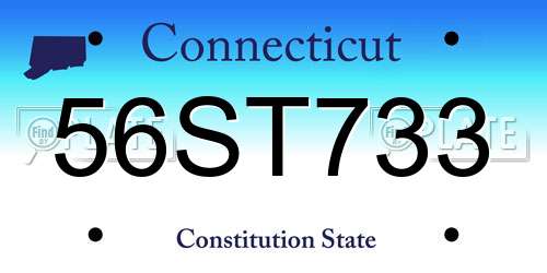 56ST733 Connecticut License Plate