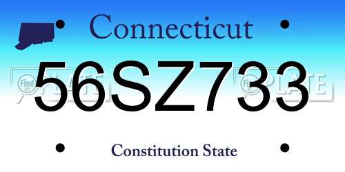 56SZ733 Connecticut License Plate
