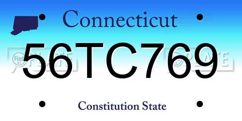 56TC769 Connecticut License Plate