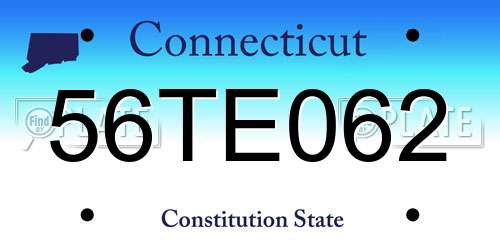 56TE062 Connecticut License Plate