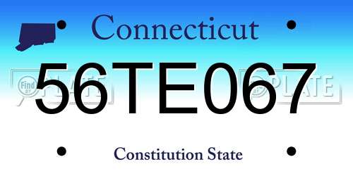 56TE067 Connecticut License Plate