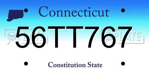 56TT767 Connecticut License Plate