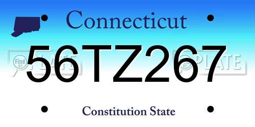 56TZ267 Connecticut License Plate