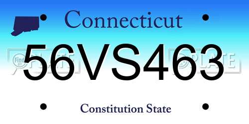 56VS463 Connecticut License Plate