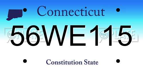 56WE115 Connecticut License Plate
