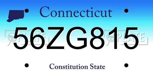 56ZG815 Connecticut License Plate