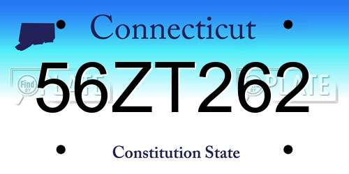 56ZT262 Connecticut License Plate