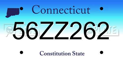 56ZZ262 Connecticut License Plate
